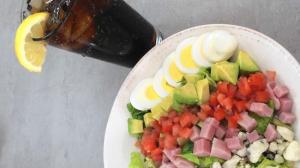 Enjoy fresh romaine lettuce chopped bacon, blue cheese, diced tomatoes, avocado, hard boiled egg, chicken and ham with your choice dressing at Abby’s Breakfast and Lunch, a new restaurant, in downtown St. Charles. (Beth Casey / Beacon-News)